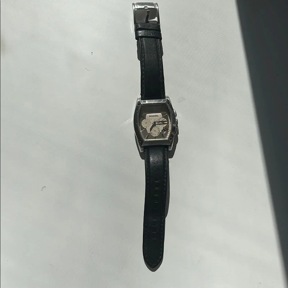 Fossil Black and Silver Chronograph Watch